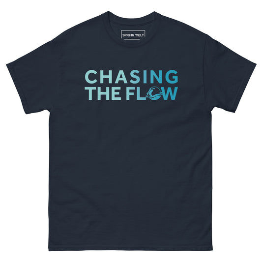 Chasing The Flow & Spring Melt collab Logo T-Shirt - Navy/Aqua